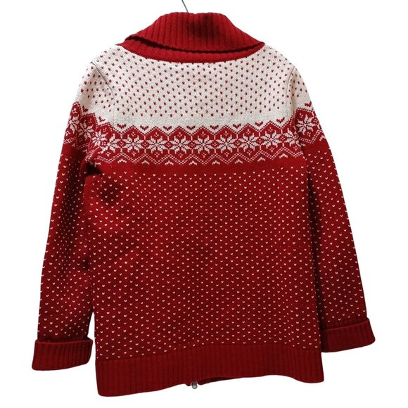 Eddie Bauer Holiday Nordic Fair Isle Birdseye Sweater Womens M Wool Blend Cozy - Picture 2 of 8